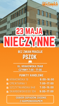 23 MAJA PGKIM NIECZYNNE Z WYJĄTKAMI
