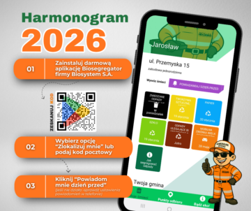 Harmonogram odbioru odpadów na 2026 rok  już dostępny w aplikacji Biosegregator